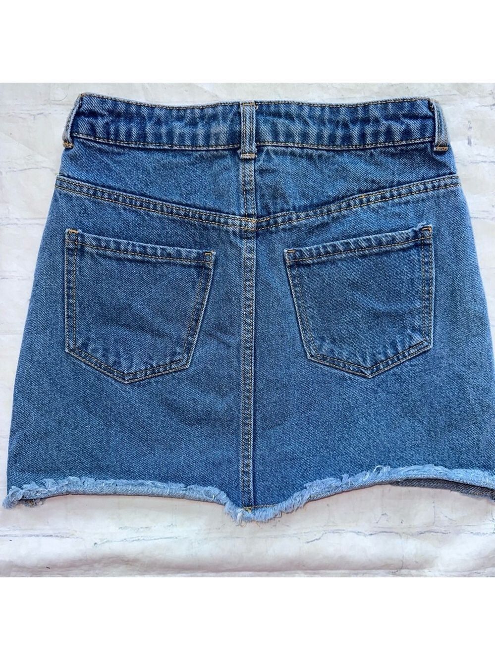 NWOT Women’s/ Junior’s Size Small Forever 21 Raw Hem Denim Blue Jean Skirt - Picture 4 of 6